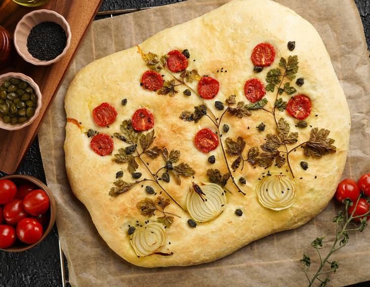 Focaccia Blumenwiese Focaccia Blumenwiese