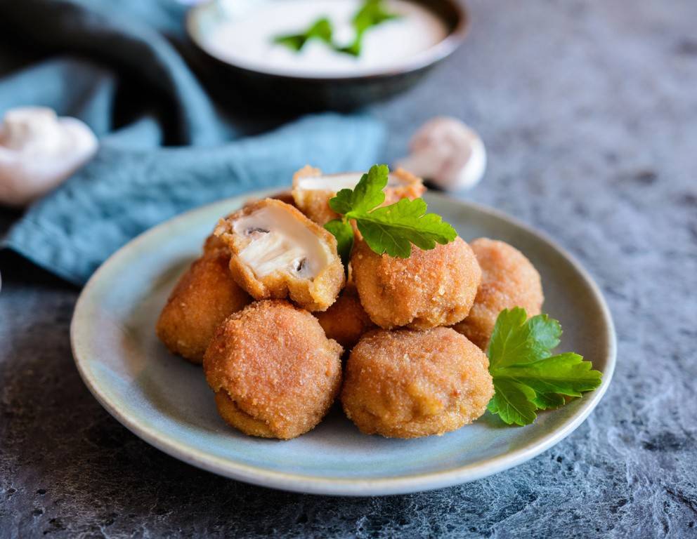 Gebackene Champignons