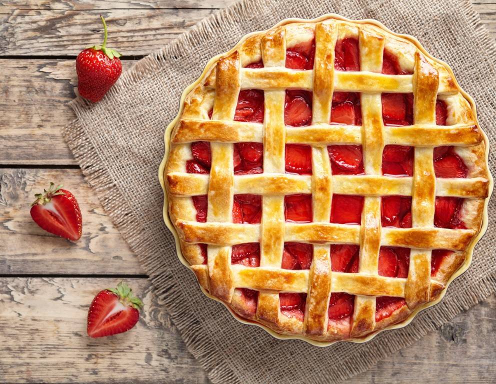 Knusprige Erdbeertarte
