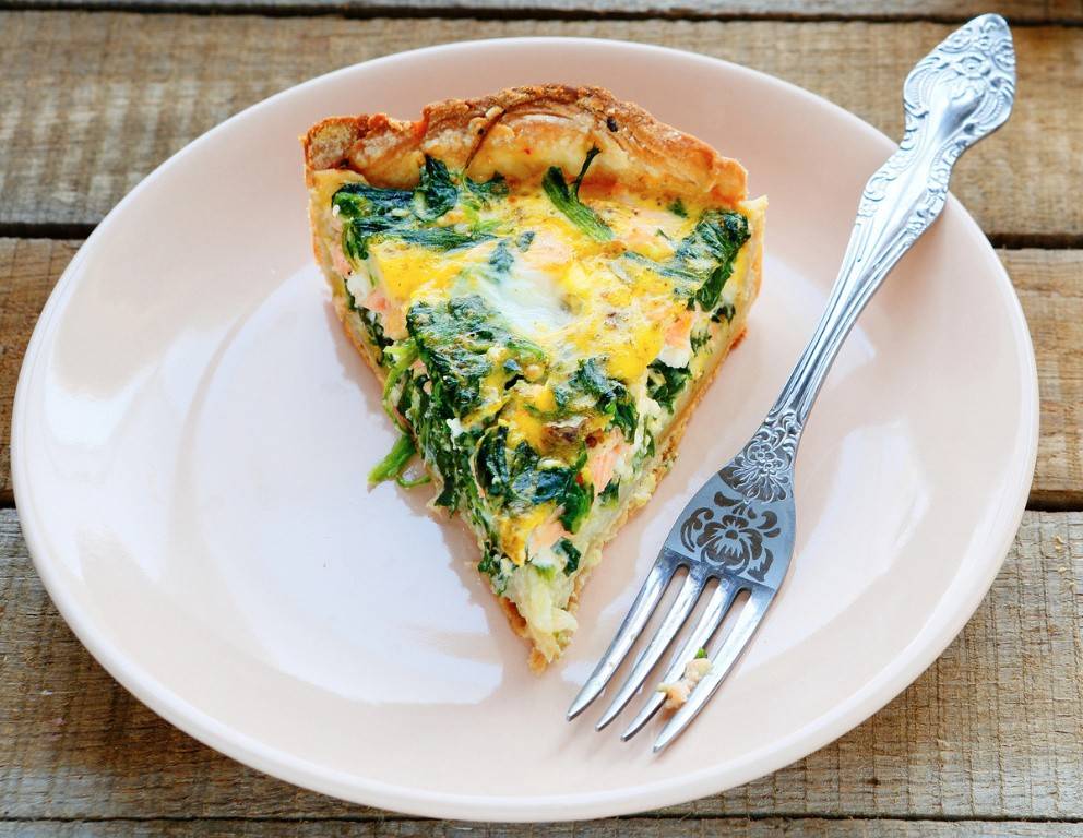 Spinat-Quiche mit Lachs