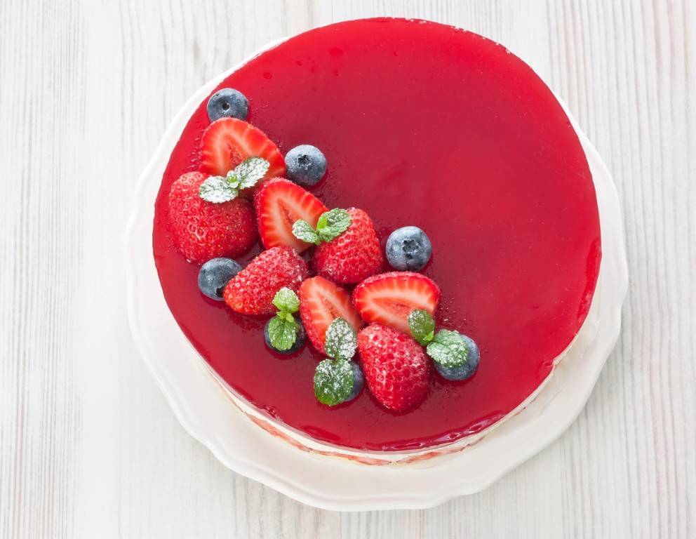 Erdbeertorte mit Fruchtspiegel