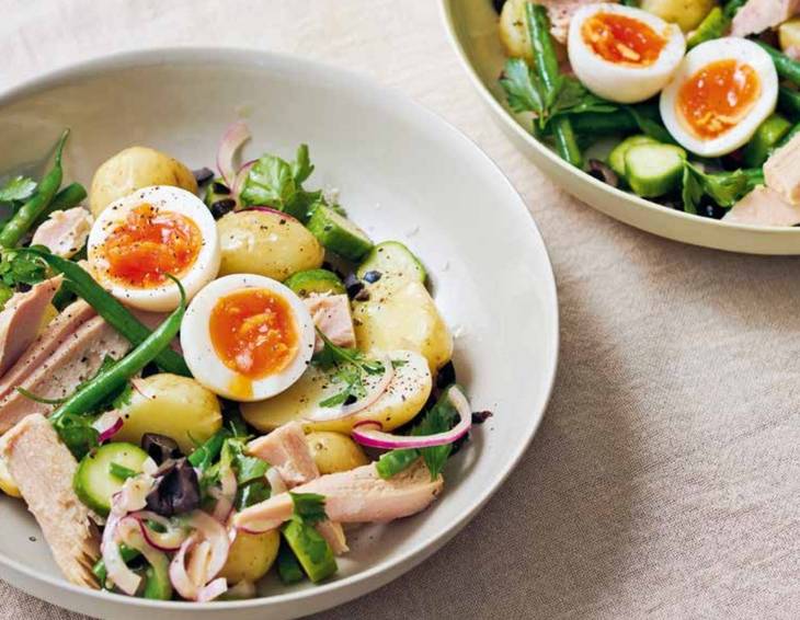 Salat Niçoise mit Dijon Dressing Salat Niçoise mit Dijon Dressing