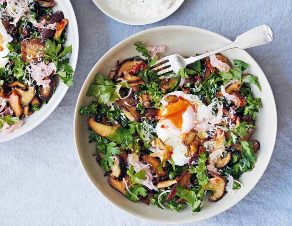 Pilz-Grünkohl-Salat