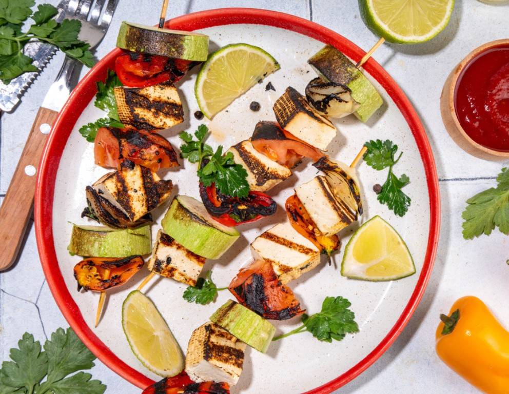 Gemüsegrillspieße mit Tofu