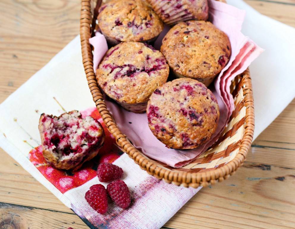 Flaumige Himbeermuffins