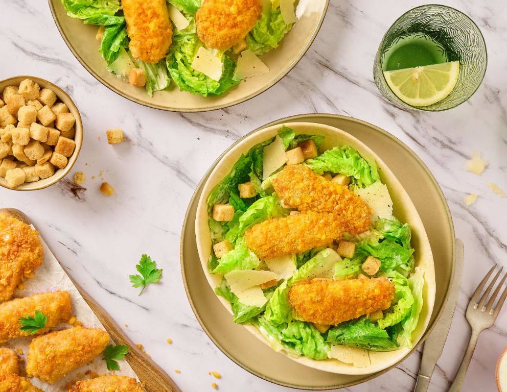 Caesar Salad mit Hähnchen im Airfryer