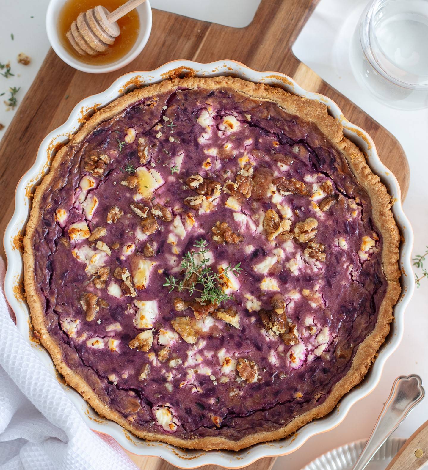 Rotkrautquiche mit Feta