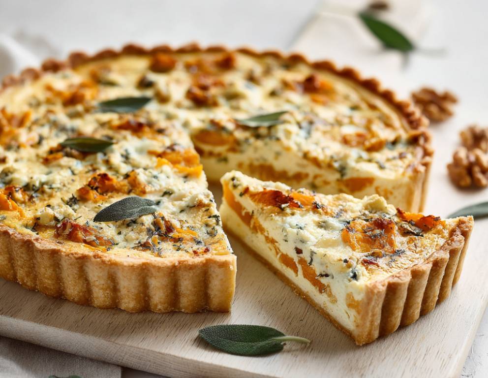 Kürbis-Gorgonzola-Quiche