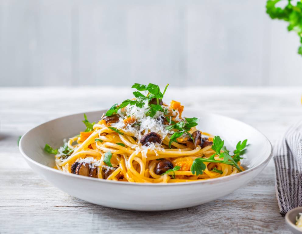 Steinpilz-Kürbis-Spaghetti