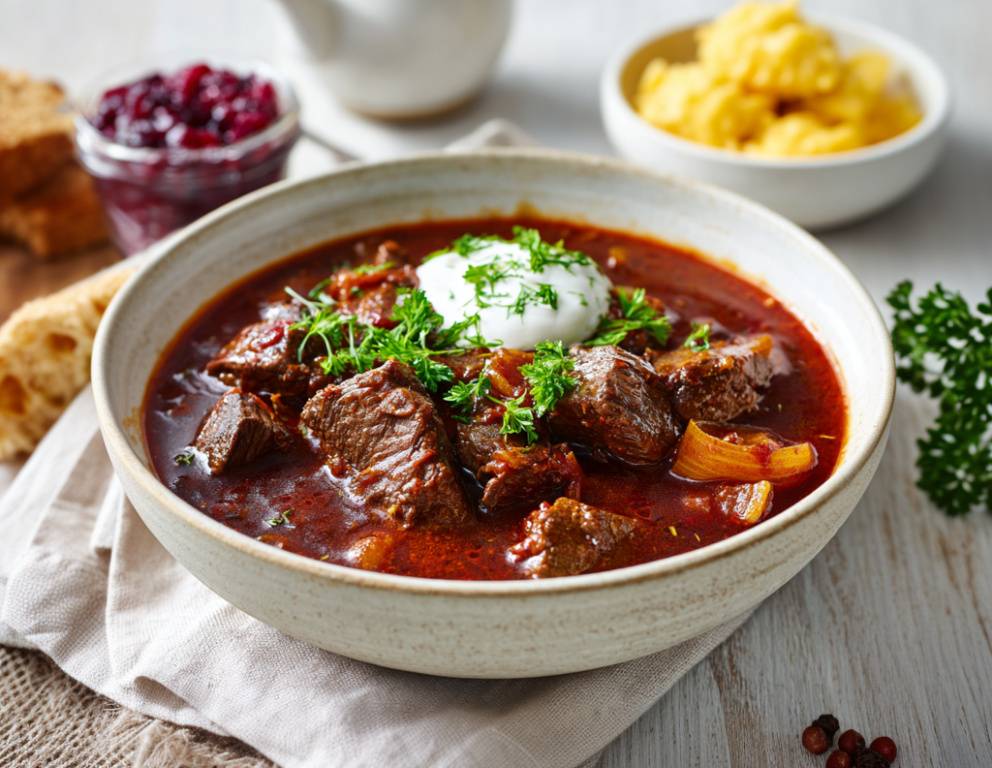 Rehgulasch klassisch