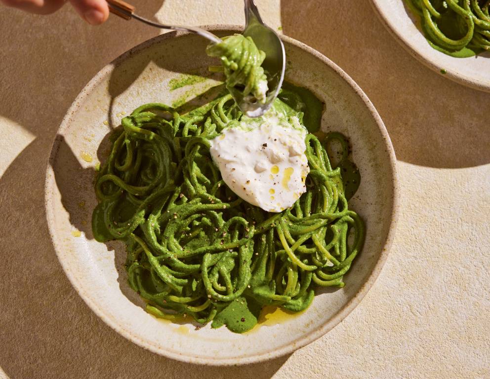 Spaghetti mit Spinatsauce