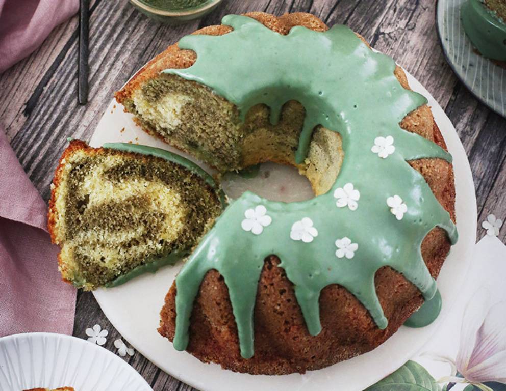 Matcha-Vanille Gugelhupf