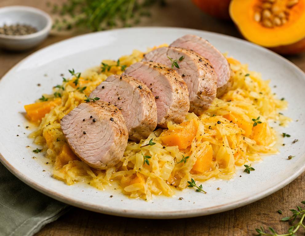 Schweinefilet auf Kürbiskraut Schweinefilet auf Kürbiskraut