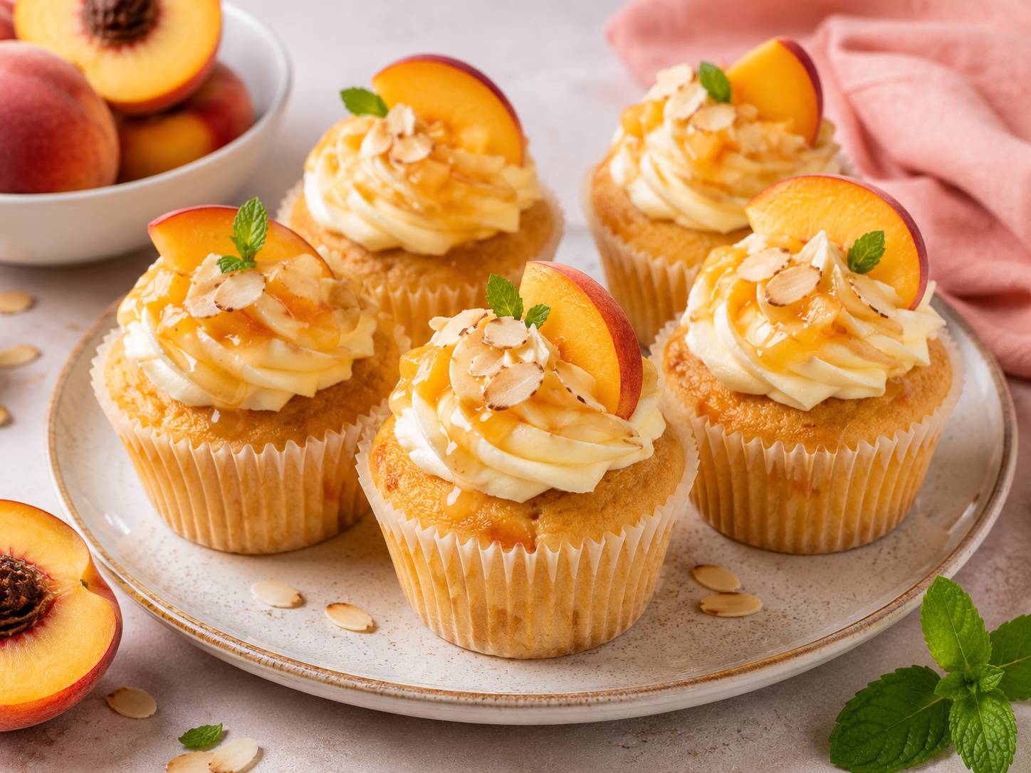 Pfirsichcupcakes