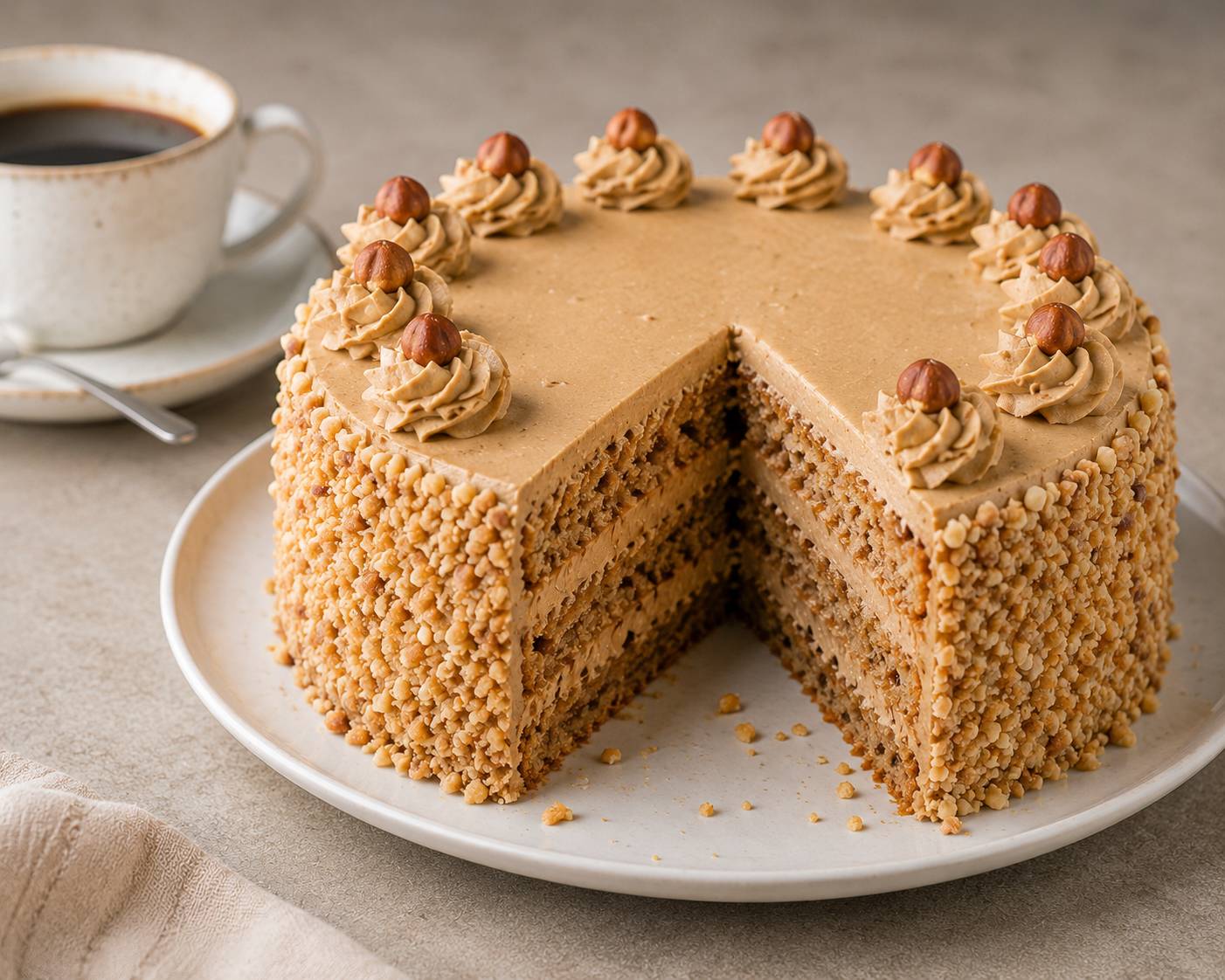 Kaffee-Nuss-Torte