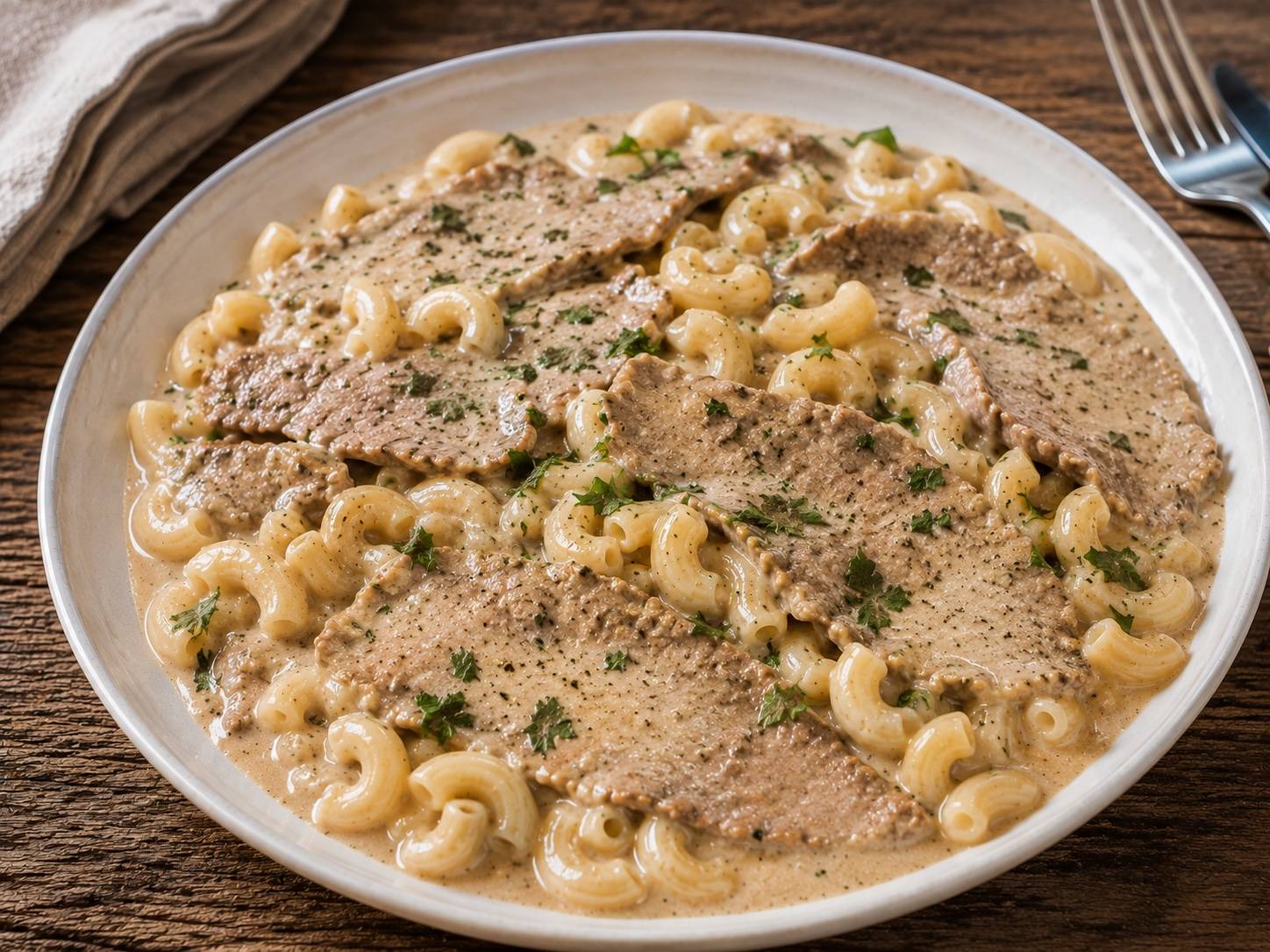 Saftfleisch mit Hörnchen