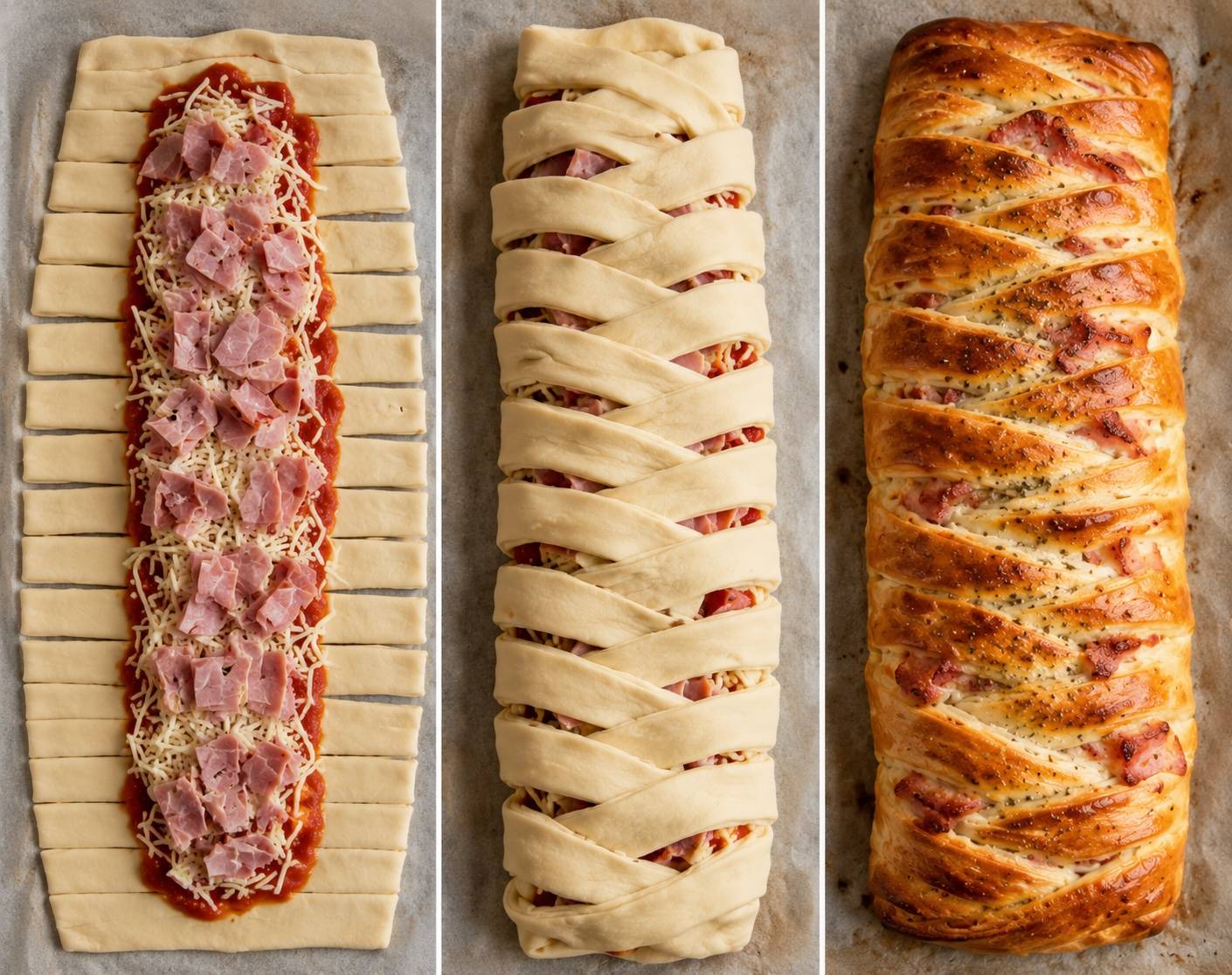 Geflochtene Pizza