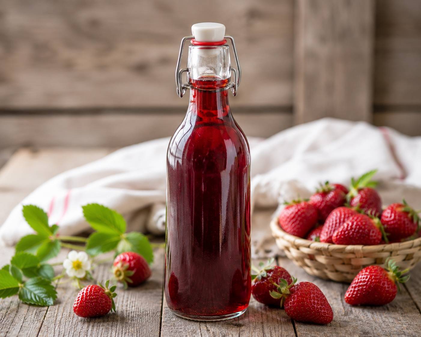 Erdbeer-Rotwein-Likör