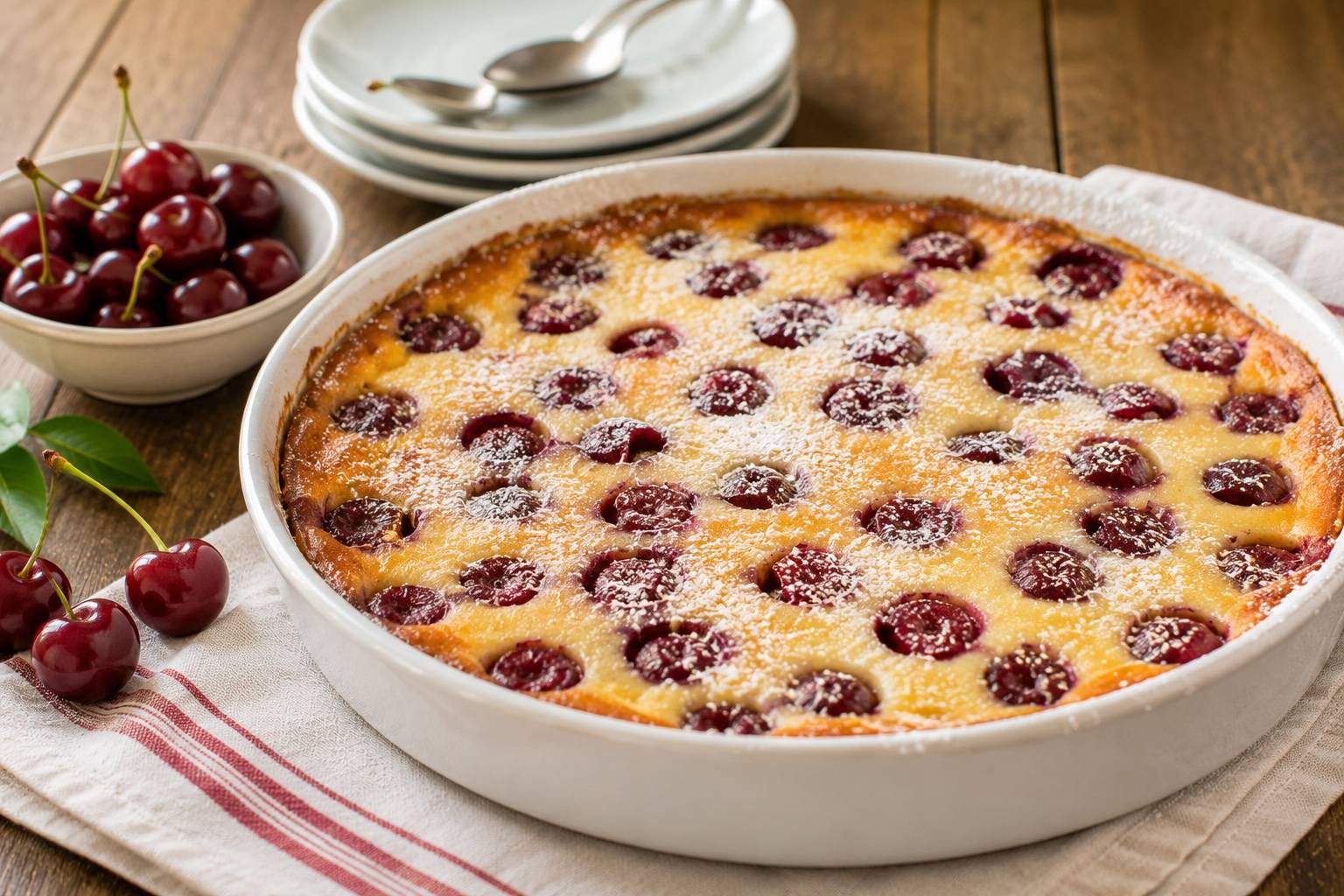 Auflauf mit Kirschen - Clafoutis Limousin aux cerises