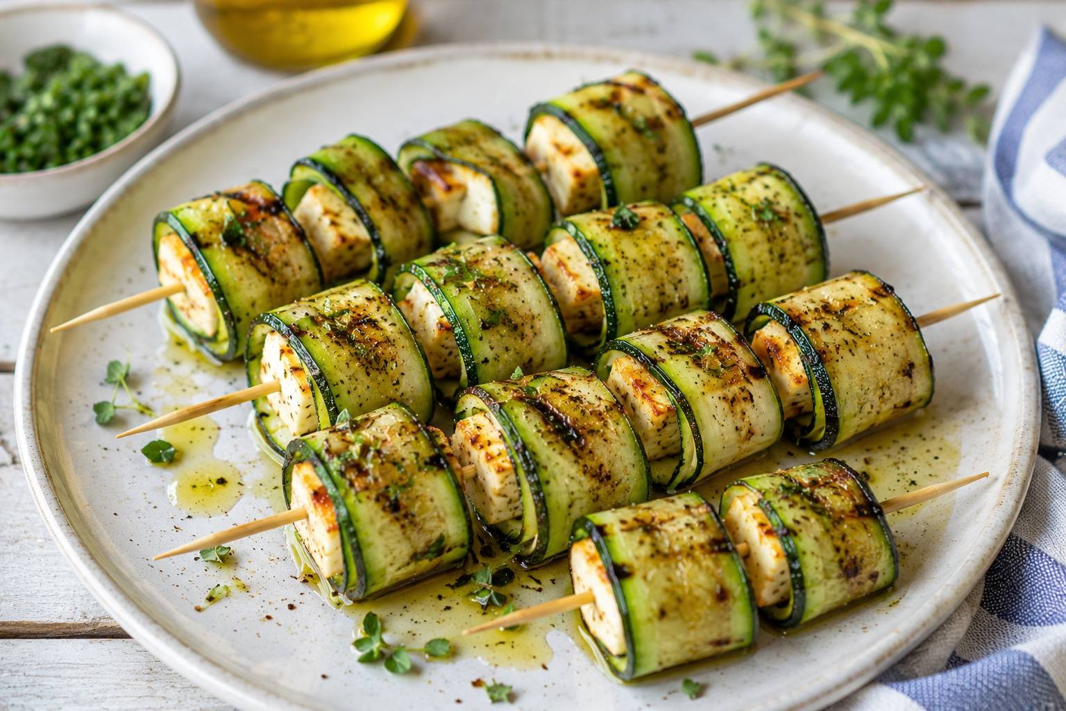 Halloumi Zucchini Spieße