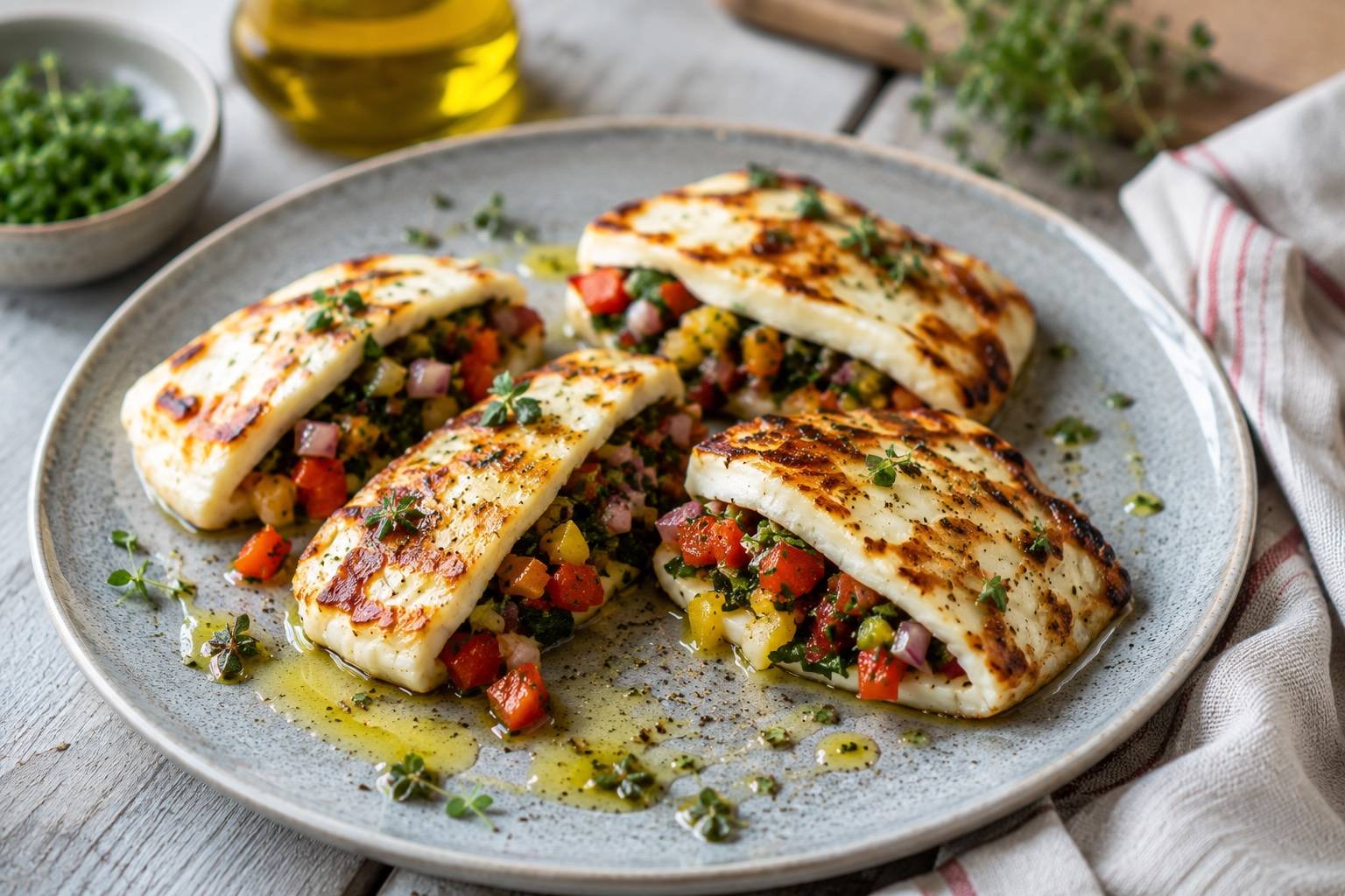 Halloumi mit bunter Füllung