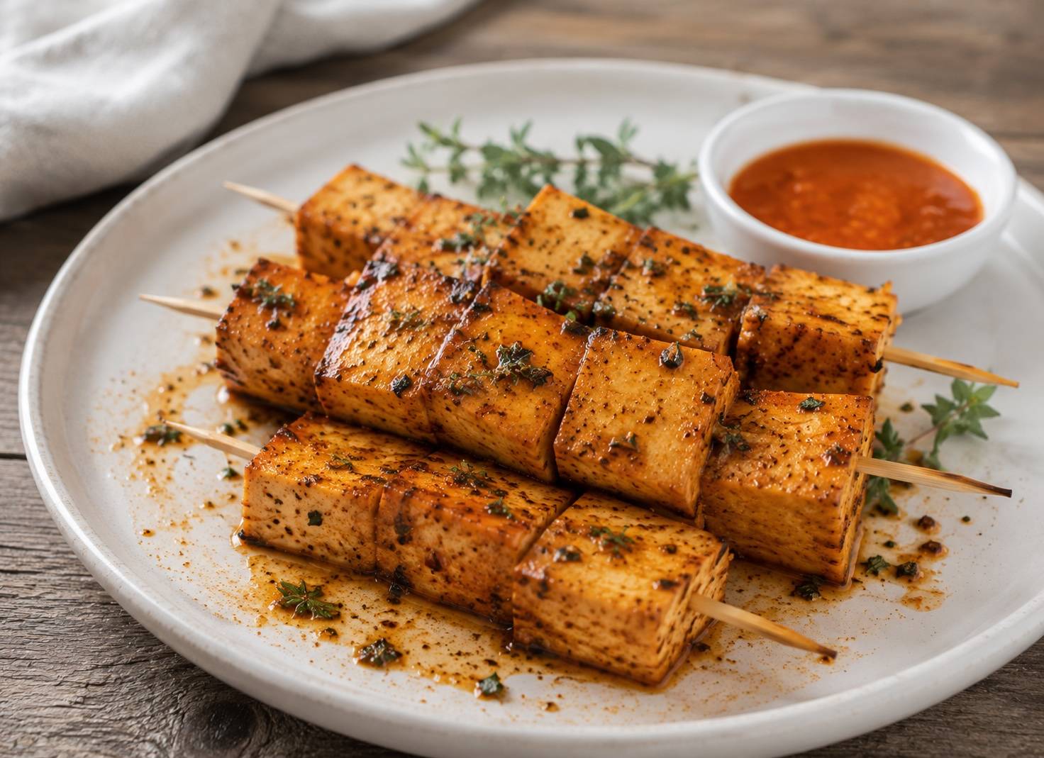 Tofuspieße mit Tomatenmarinade