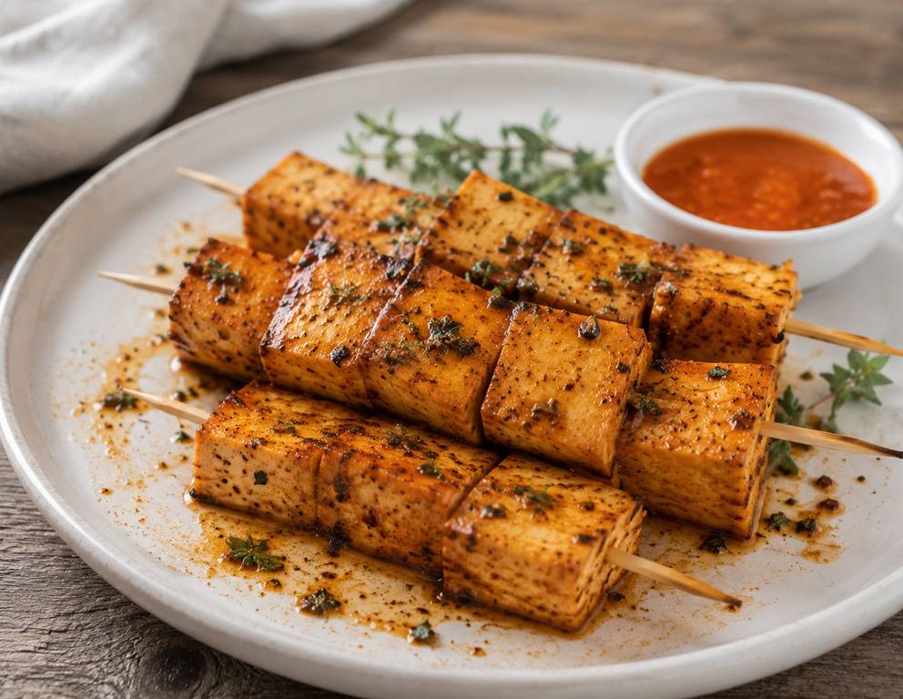 Tofuspieße mit Tomatenmarinade Tofuspieße mit Tomatenmarinade