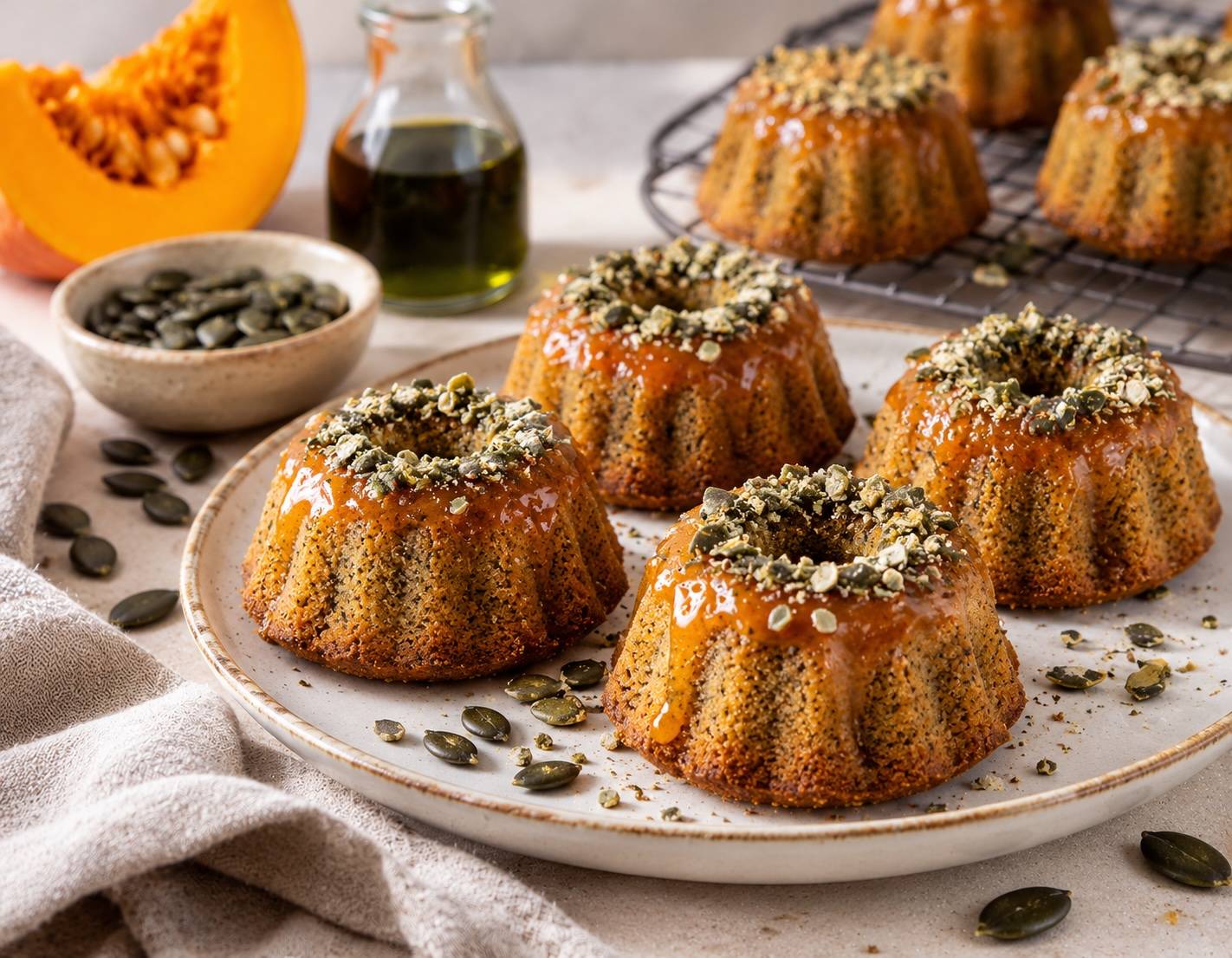 Mini-Kürbiskerngugelhupf