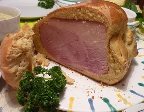 Schinken in Briochteig