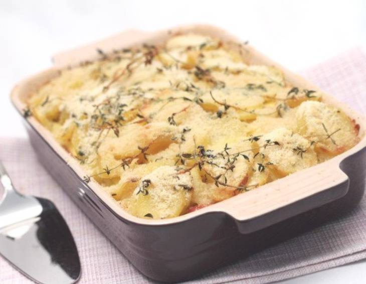 Rosmarin-Erdäpfel-Auflauf mit Schinken Rosmarin-Erdäpfel-Auflauf mit Schinken