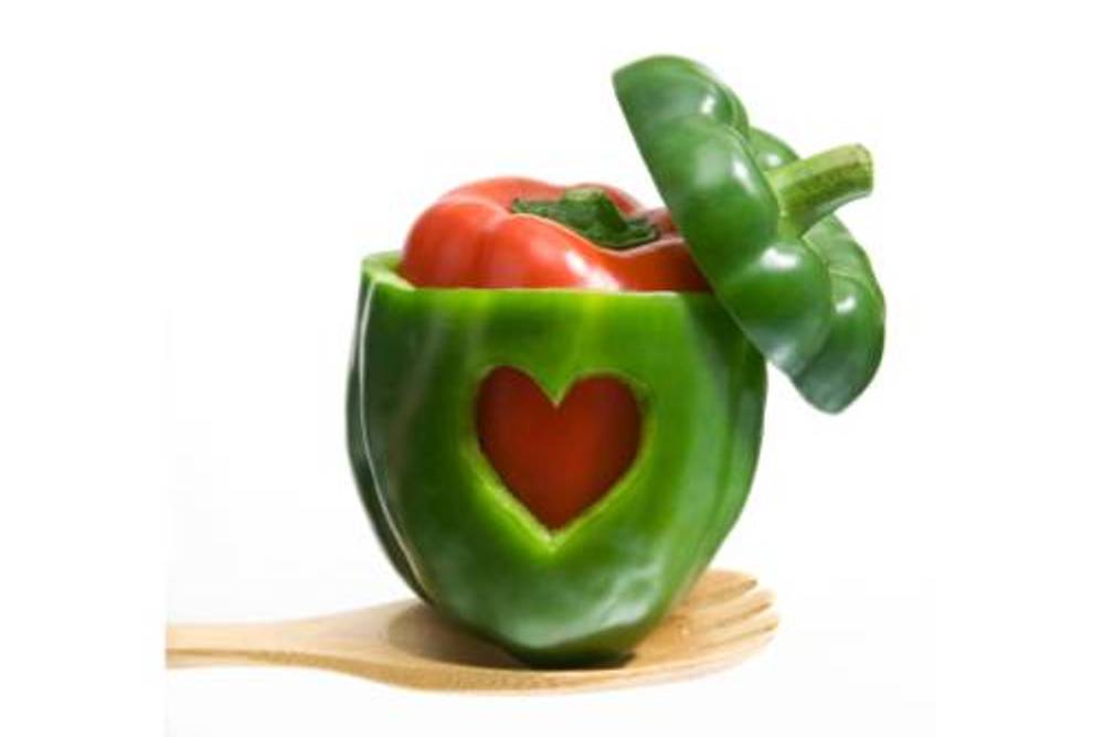 Lachendes Essen - Paprika mit Herz Lachendes Essen - Paprika mit Herz