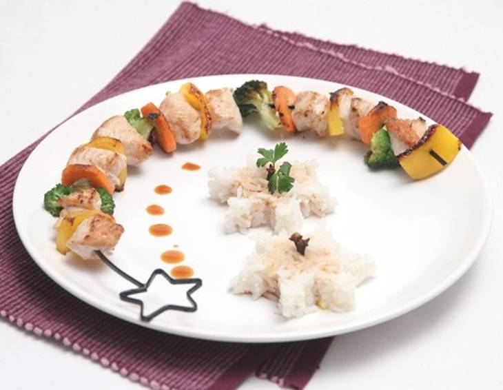 Hühnerspieße in weihnachtlicher Sauce Hühnerspieße in weihnachtlicher Sauce