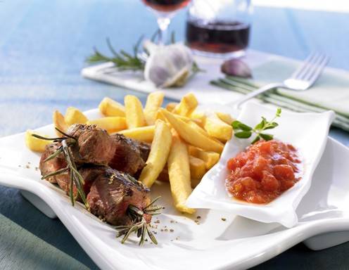 Feine Rumpsteakwürfel