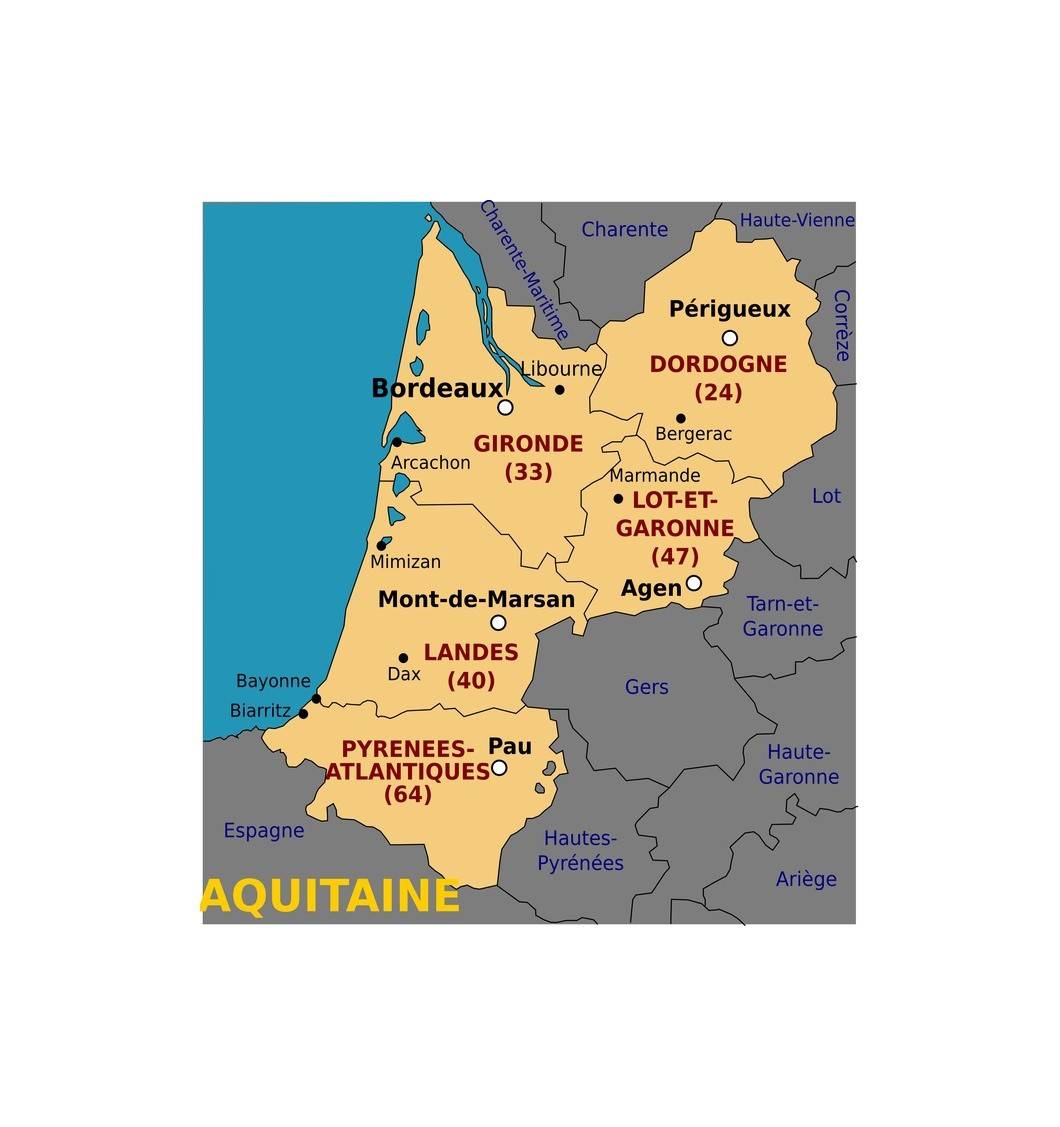 Bordeaux Landkarte