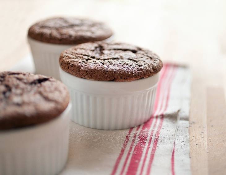 Soufflé  von Kaffee und Schokolade aus dem Dampfgarer