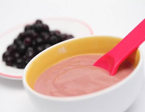 Babynahrung selbstgemacht - Apfel-Heidelbeeren-Hafer-Brei Rezept