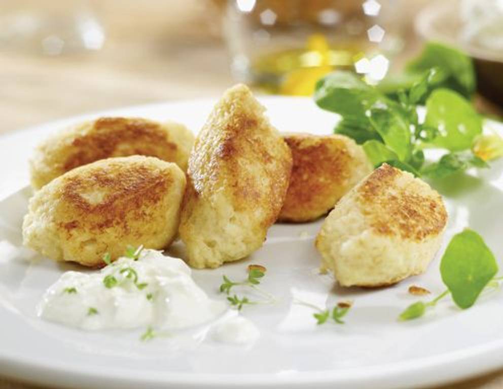 Gebackene Topfen-Couscous-Nockerl Gebackene Topfen-Couscous-Nockerl