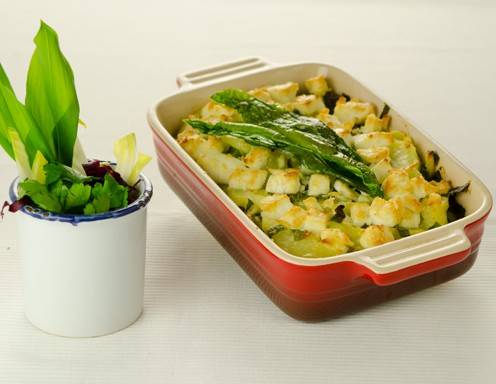 Rezept für Bärlauch-Auflauf mit Schafskäse
