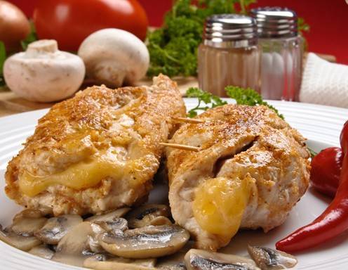 Rezept für Schweinerouladen mit Champignonsauce