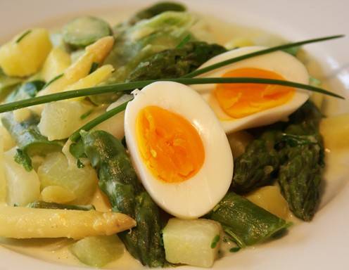 Rezept für ein cremiges Spargelragout