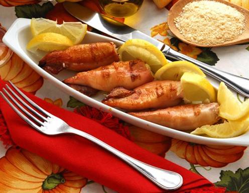 Gefüllte Calamari mit Prosciutto Rezept