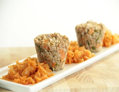 Buchweizenmuffins mit Paprikakraut aus dem Dampfgarer