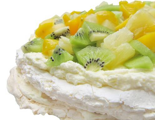 Pavlova Rezept mit Ananas und Kiwi