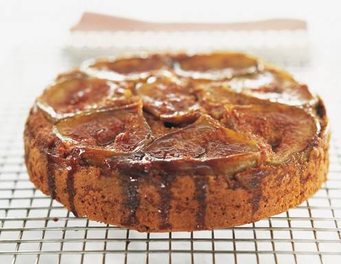 Karamellisierter Feigenkuchen mit Kaffee