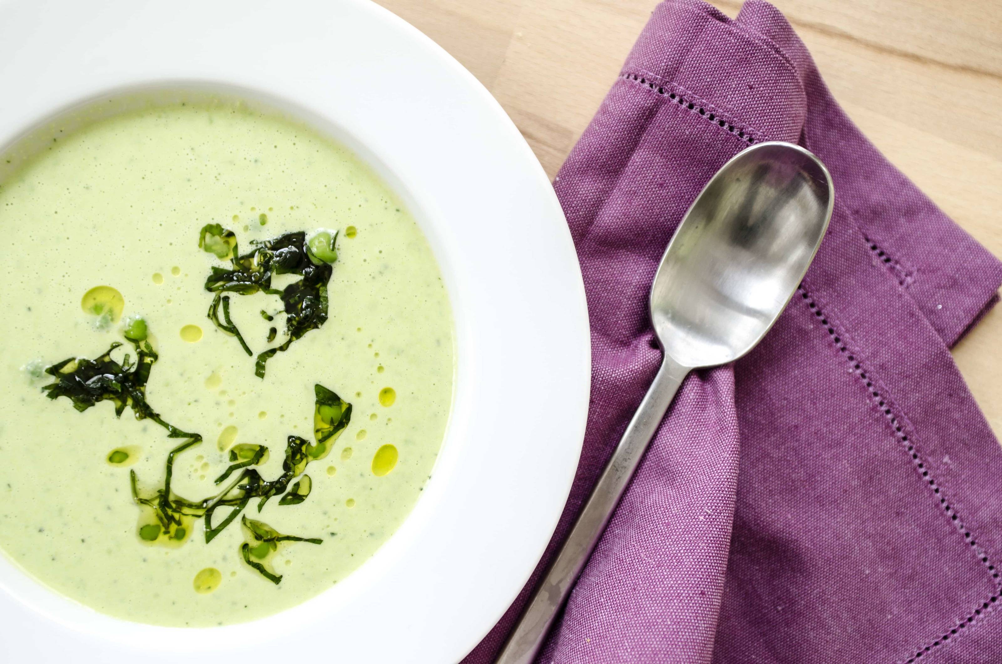 Rezept für kalte Erbsen-Suppe