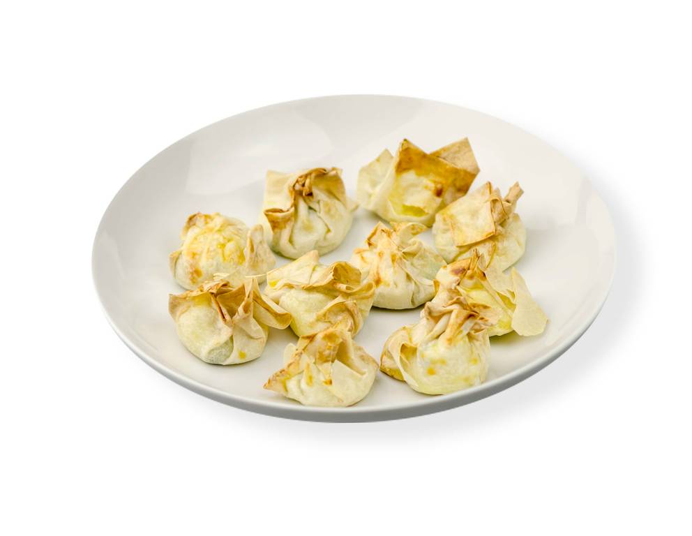 Strudelsäckchen mit Kartoffeln, Emmentaler und Erbsen Strudelsäckchen mit Kartoffeln, Emmentaler und Erbsen