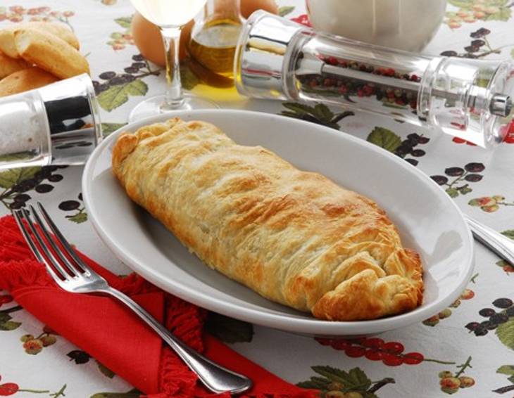 Hühnerbrust im Strudelbett Hühnerbrust im Strudelbett