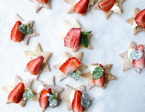Rezept für Mini-Scones mit Erdbeeren