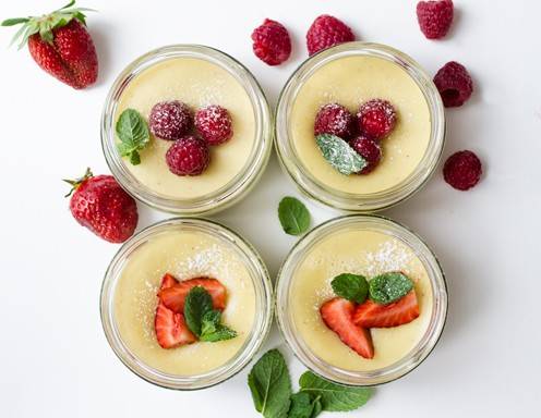 Schokolade-Grün-Tee-Panacotta