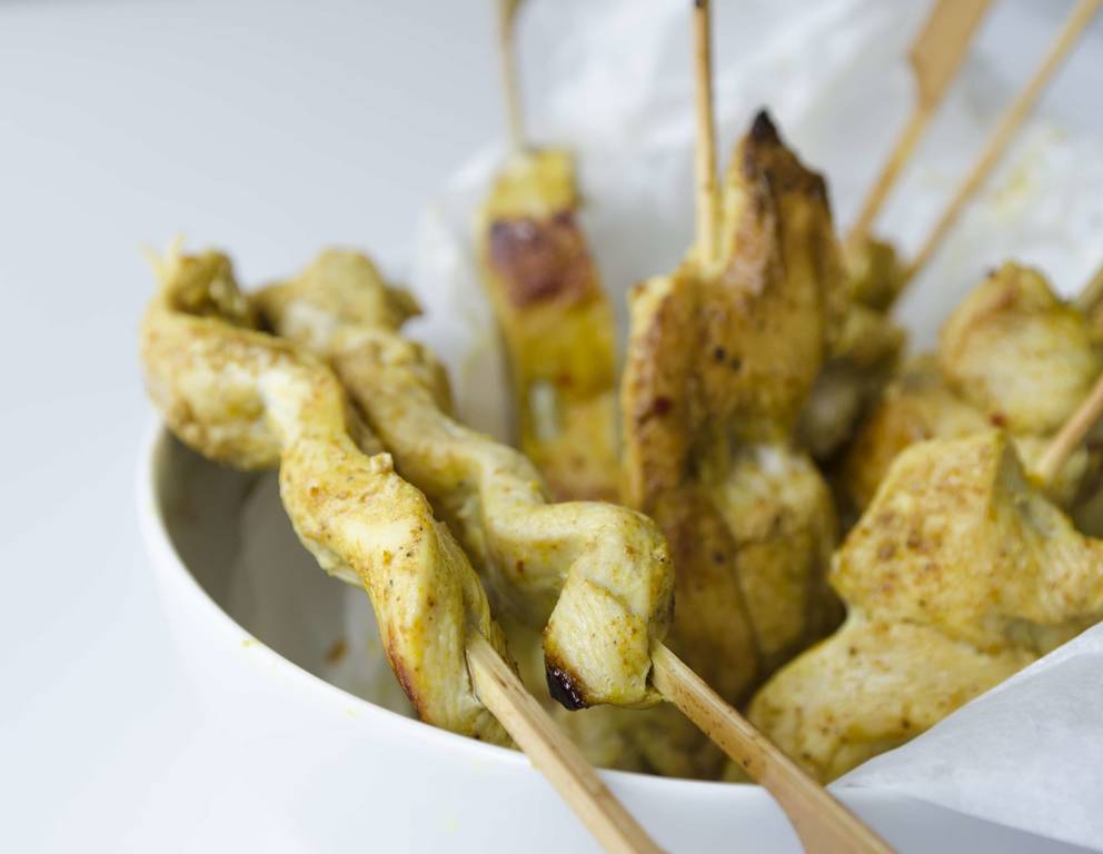 Curry-Kokos-Huhnspieß Curry-Kokos-Huhnspieß